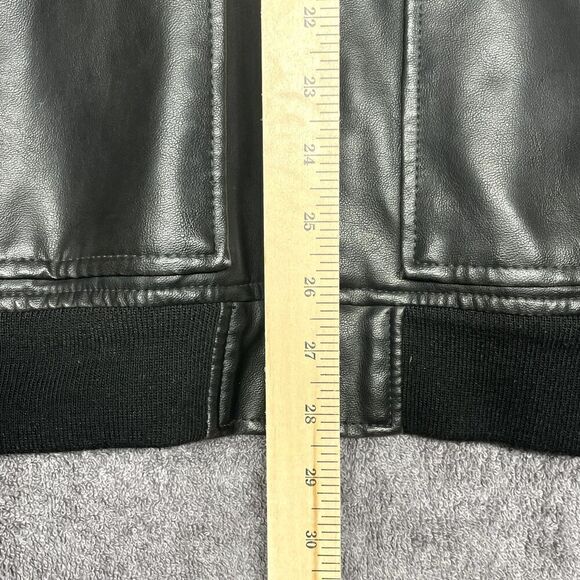 Volcom Faux Leather Riders Jacket Black Size XL Double Zipper - Picture 9 of 11